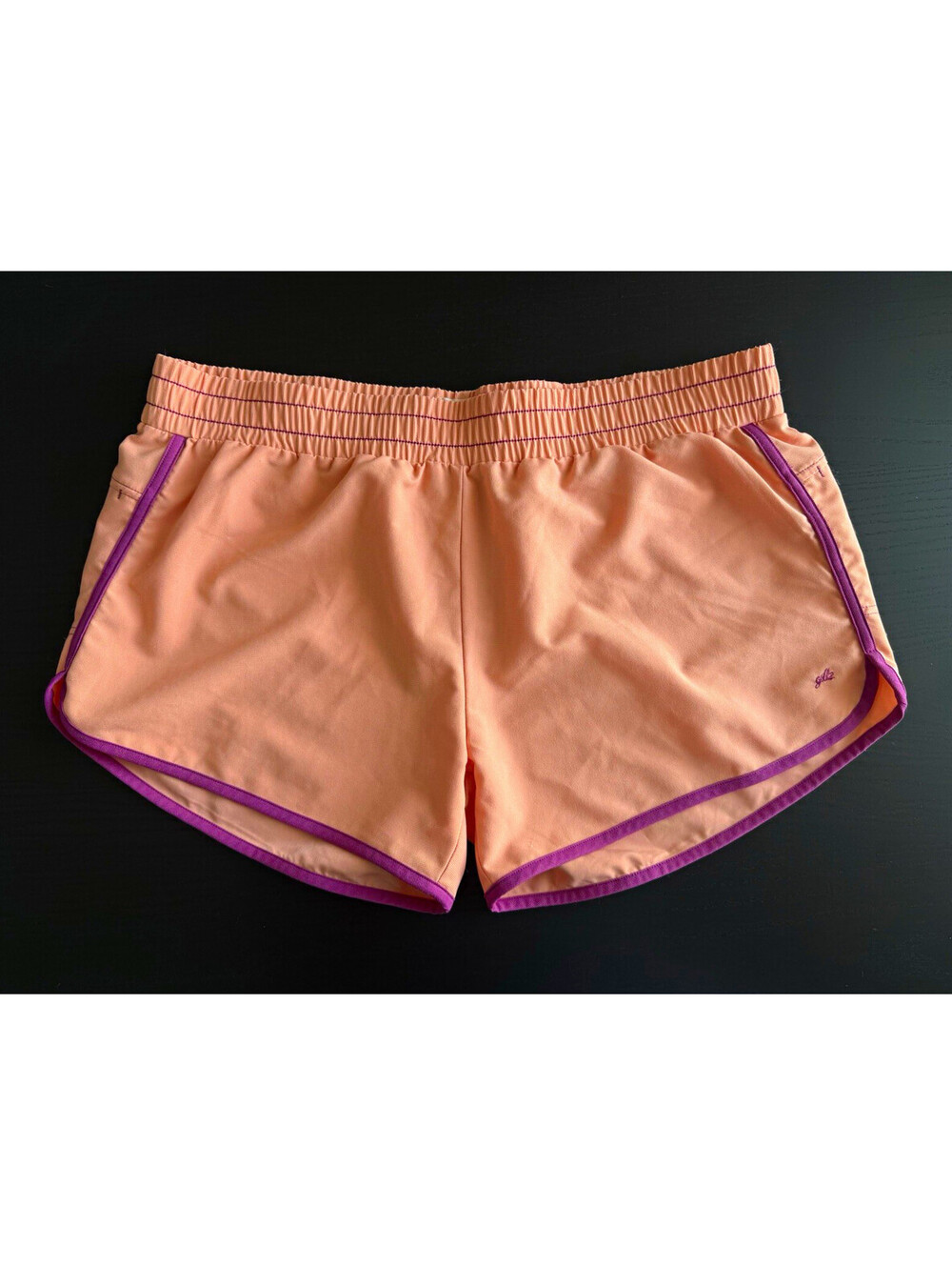 Gillz Women’s Athletic Shorts XL Peach Orange Purple Trim Moisture Wicking